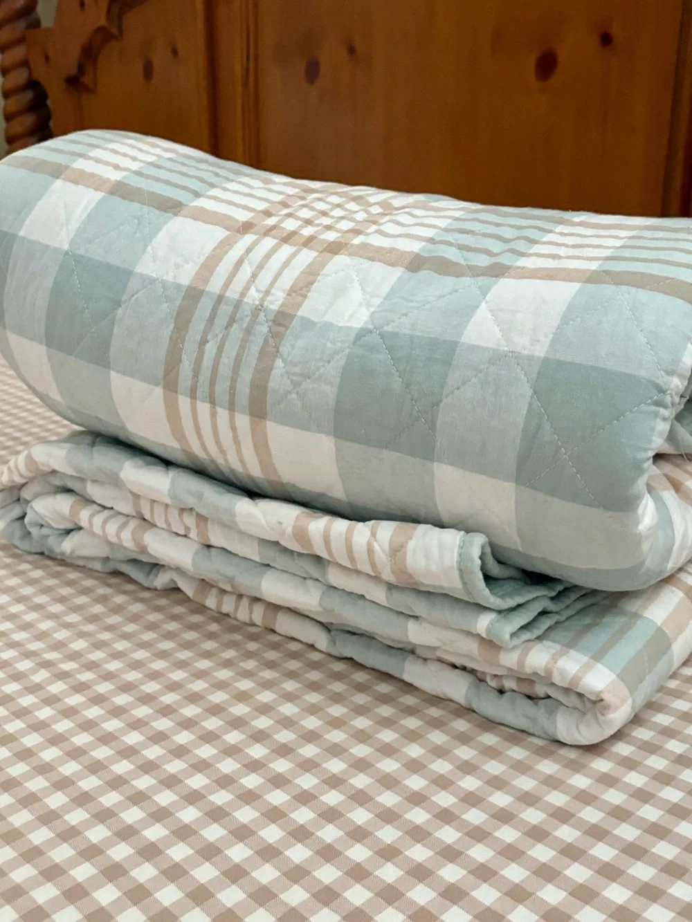 Macy’s Martha Stewart All Cotton Plaid King Quilt $260 Soft & Beautiful ✨
